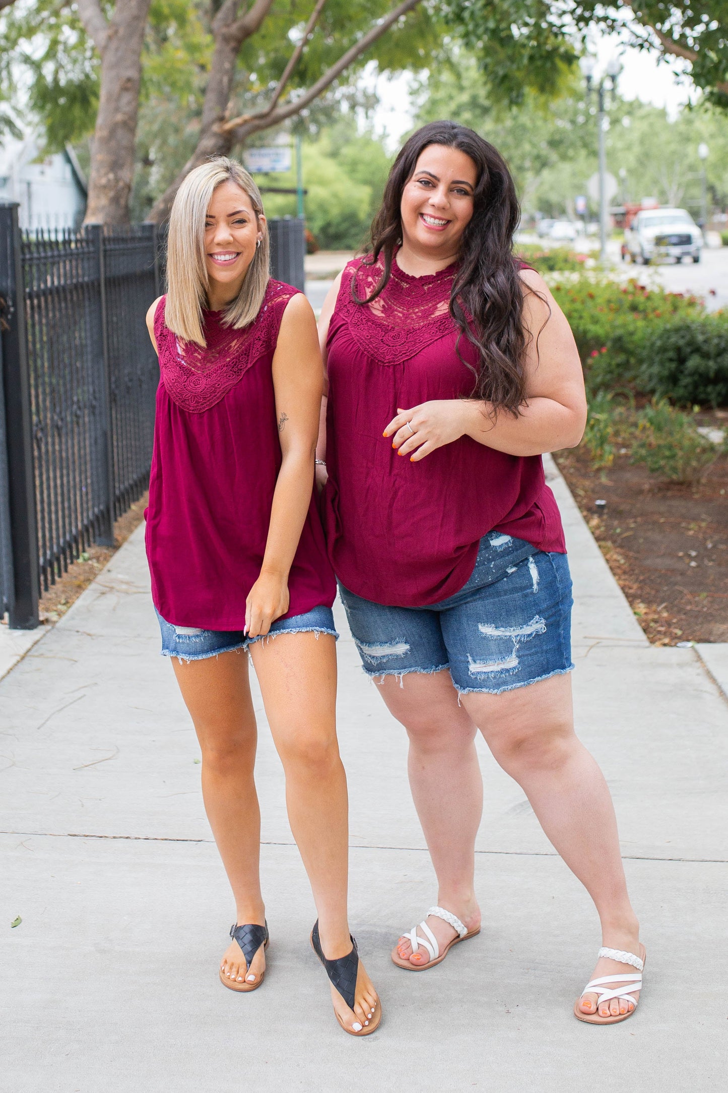 Boho Charm Sleeveless Top in Wine