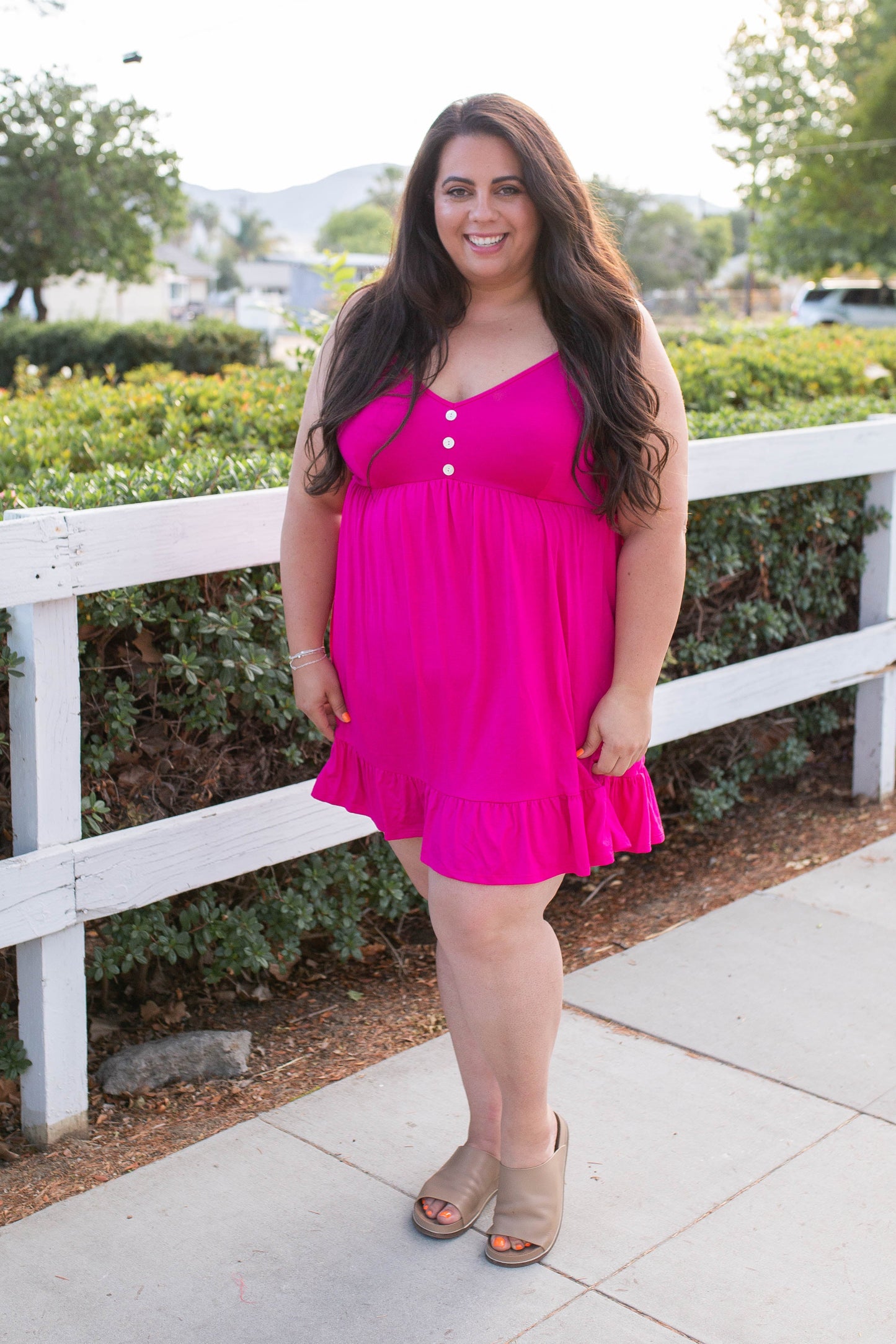 Krista Tunic Dress in Fuchsia